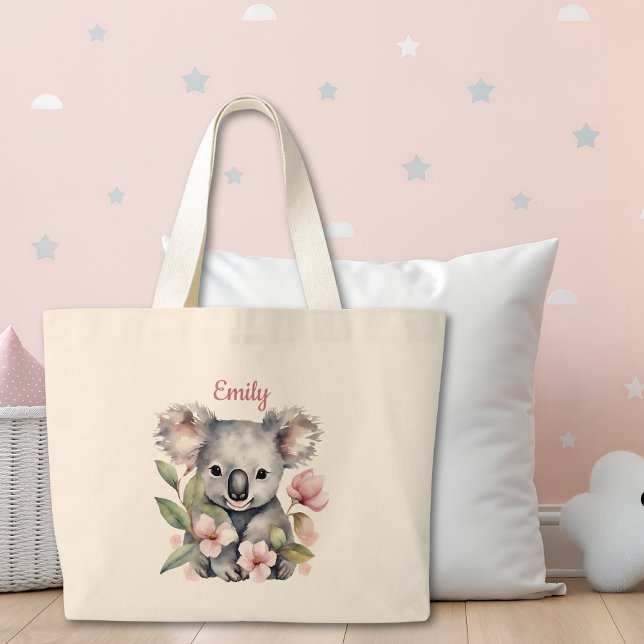 Aquarelle personnalisée Sac fourre-tout Ours Koala (Créateur téléchargé)