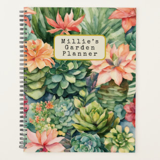 Aquarelle personnalisée Succulents Planificateur d