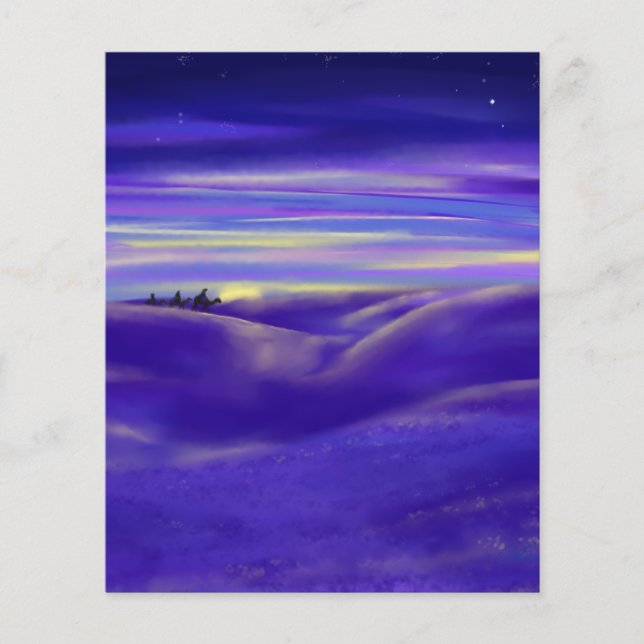 Aquarelle personnalisée Trois hommes sages Noël (Devant)