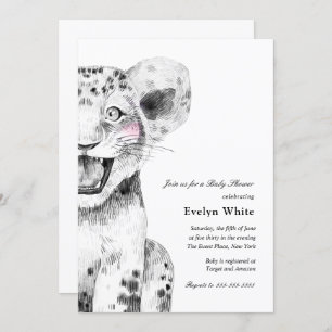 Aquarelle Petit Lion invitation Baby shower