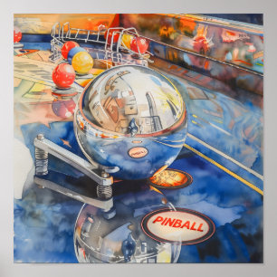 Aquarelle Pinball Playfield Poster 5