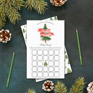 Aquarelle Pine Arbre Joyeux Petit Baby shower Jeu