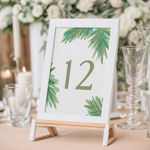 Aquarelle Pine Woods Numéro de table Mariage