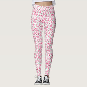 Aquarelle Pink Leggings de Noël