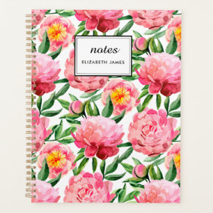 Aquarelle Pink Peonies Floral Motif chic Personnal