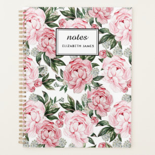 Aquarelle Pink Peonies Floral Motif chic Personnal