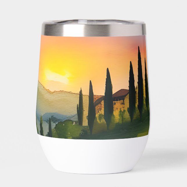 Aquarelle Pittoresque des collines toscanes (Arrière)