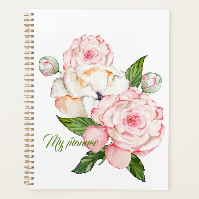 Aquarelle pivoine en couleurs tendres (Devant)