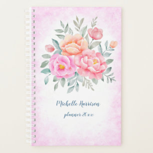 Aquarelle pivoines Rose rose Pêche florale