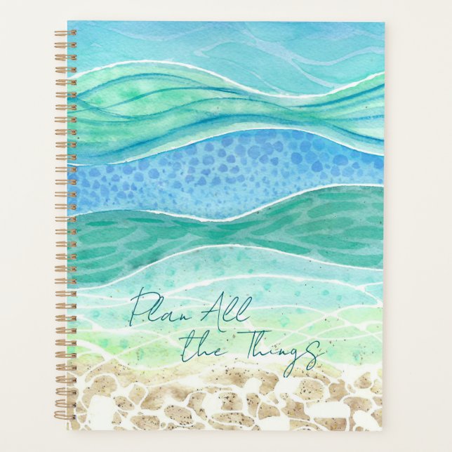 Aquarelle Plage Vibes "Planifiez tout" (Devant)