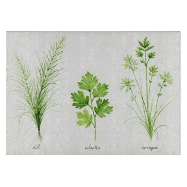 Aquarelle Planche à découper en verre Herb (Devant)