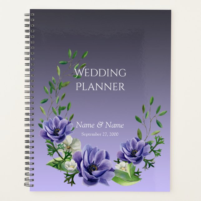 Aquarelle Planner Fleurs violettes (Devant)