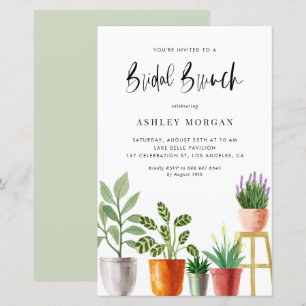 Aquarelle Plante Pointe Invitation de Brunch