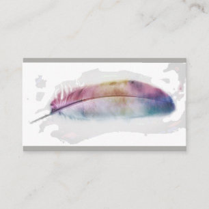 aquarelle plumes art carte de visite personnalisé