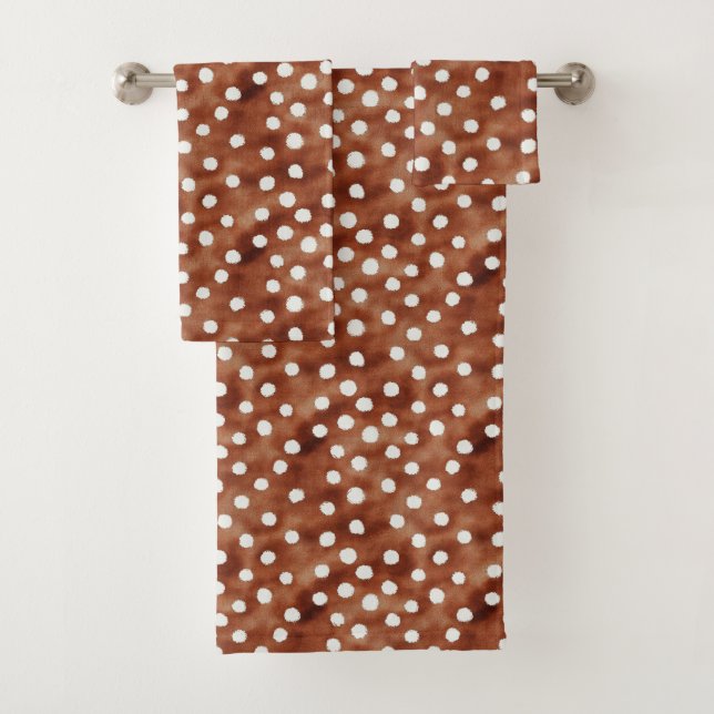 Aquarelle Pointe Polka dans Café Brown et blanc (En situation)