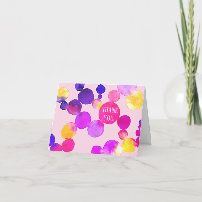 Aquarelle Points et points Merci PERSONNALISER inf (Devant)