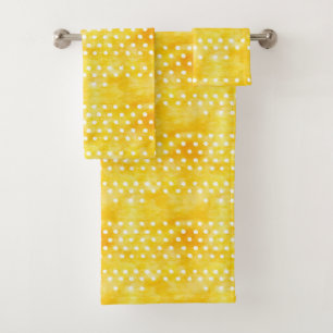 Aquarelle Polka Dot - Terre Jaune et Blanc (1)