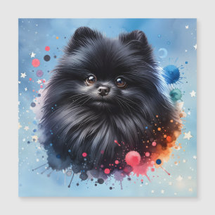 Aquarelle poméranienne noire