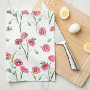 Aquarelle Poppy Field Cuisine Serviette à main