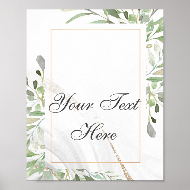 Aquarelle Poster texte personnalisé (Devant)