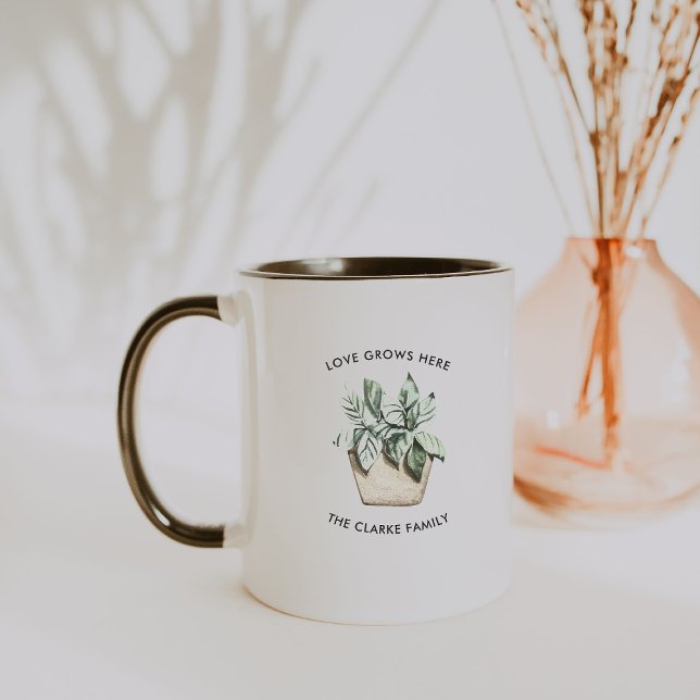 Aquarelle Poted Plante Personnalisé Café Mug (Créateur téléchargé)
