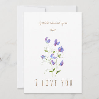 aquarelle pourpre pois sueurs fleurs carte de voeu