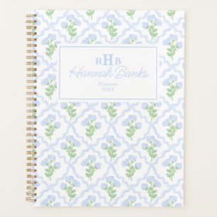 Aquarelle Preppy Monogramme Hydrangea Bows