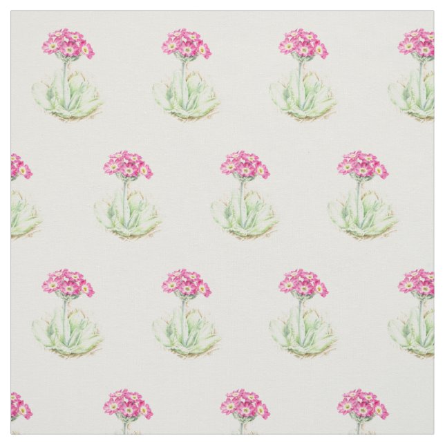 Aquarelle Primrose tissu imprimé d'art botanique (Échantillon)