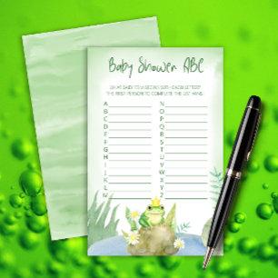 Aquarelle Princesse Grenouille Baby shower ABC jeu