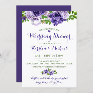 Aquarelle Purp Floral Invitation Wedding shower