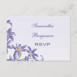 Aquarelle Purple Fleurs de Printemps Mariage RSVP