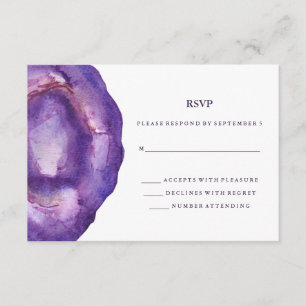Aquarelle Purple Geode Wedding RSVP