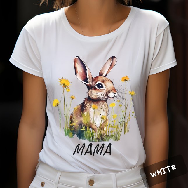 Aquarelle Rabbit Dandelion personnalisé T-shirt (Créateur téléchargé)