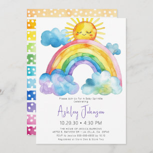 Aquarelle Rainbow Baby Sprinkle Invitation