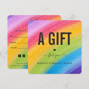 Aquarelle Rainbow Brushstroke Beauté Salon tendanc