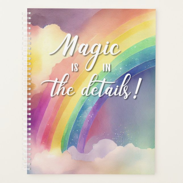Aquarelle Rainbow Clouds Planner (Devant)