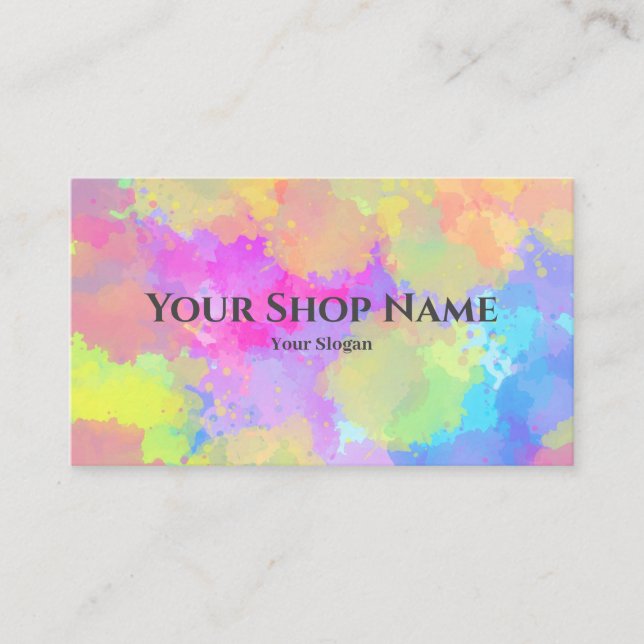 Aquarelle Rainbow Splash Carte de visite (Devant)