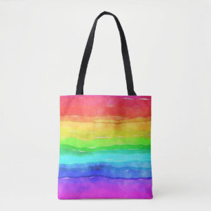 Aquarelle Rainbow Stripes Design Sac fourre-tout