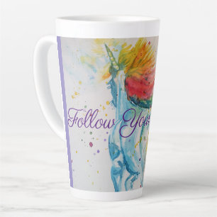 Aquarelle Rainbow Unicorn Suivez vos rêves Mug