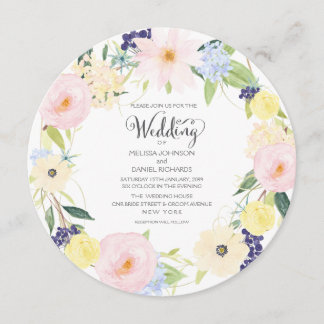 Aquarelle Ressort Floral Faire-part de mariage Wre