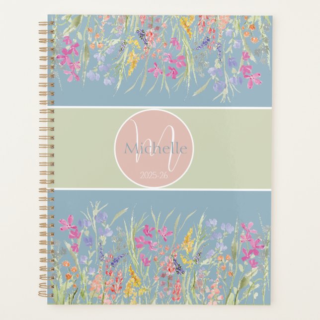Aquarelle Ressort Floral Monogramme (Devant)