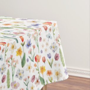Aquarelle Ressort Nappe Florale Fête du jardin