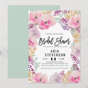 Aquarelle Ressort nuptiale Invitation de douche