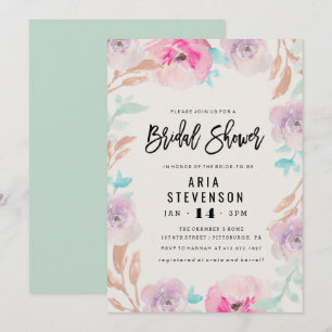 Aquarelle Ressort nuptiale Invitation de douche