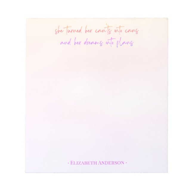 Aquarelle Rêves de script Girly dans le Bloc-notes (Devant)