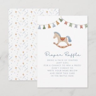 Aquarelle Rocking Horse, Carte Diaper Raffle