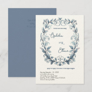 Aquarelle Rococo Floral Wreath faire-part de maria