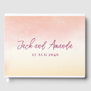 Aquarelle romantique Coloré Mariage Livre d'or