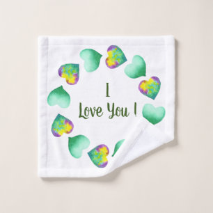 Aquarelle romantique Cute Vert Saint Valentin