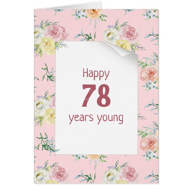 Aquarelle Rose 78e anniversaire (Devant)